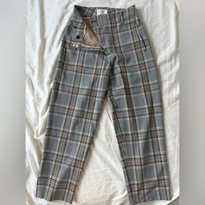 WILFRED Gray Plaid Dress Pants